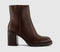 Womens OFFICE Apollo Heeled Platform Ankle Boots Brown Leather