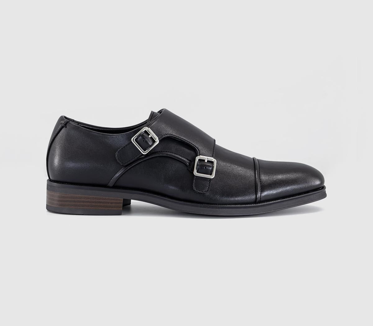 Mens OFFICE Moseley Double Monk Strap Shoe Black