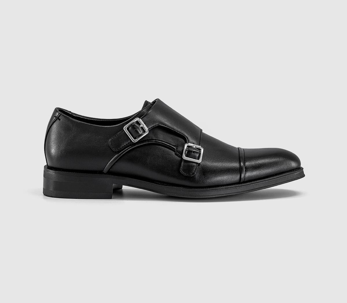 Mens OFFICE Moseley Double Monk Strap Shoes New Black