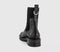 Womens OFFICE Aero Ribbed Chelsea Ankle Boots Black Leather