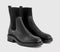 Womens OFFICE Aero Ribbed Chelsea Ankle Boots Black Leather