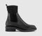Womens OFFICE Aero Ribbed Chelsea Ankle Boots Black Leather - OFFCUTS SHOES by OFFICE