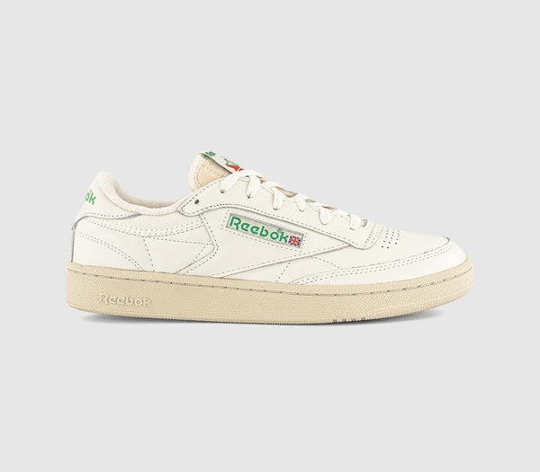 Mens Reebok Club C 1985 Tv Trainers Chalk Paper White Green Uk Size 5