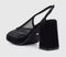 Womens OFFICE Honest Mesh Platform Slingback Heels Black Mesh