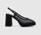 Womens OFFICE Honest Mesh Platform Slingback Heels Black Mesh