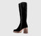 Womens OFFICE Kendrick Platform Knee Boots Black Suede