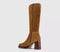 Womens OFFICE Kendrick Platform Knee Boots Tan Suede - OFFCUTS SHOES by OFFICE