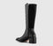 Womens OFFICE Krystal Stretch Knee Boots Black Leather