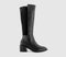 Womens OFFICE Krystal Stretch Knee Boots Black Leather
