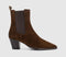 Womens OFFICE Aries Western Chelsea Ankle Boots Brown Suede