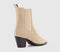 Womens OFFICE Aries Western Chelsea Ankle Boots Beige Suede