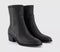 Womens OFFICE Acquire Leather Unlined Block Heel Ankle Boots Black Leather