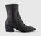 Womens OFFICE Acquire Leather Unlined Block Heel Ankle Boots Black Leather - OFFCUTS SHOES by OFFICE