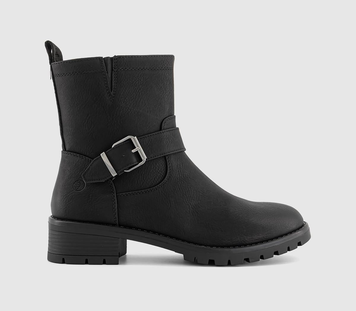Womens EARTHADDICT Iris Buckle Detail Ankle Boots Black