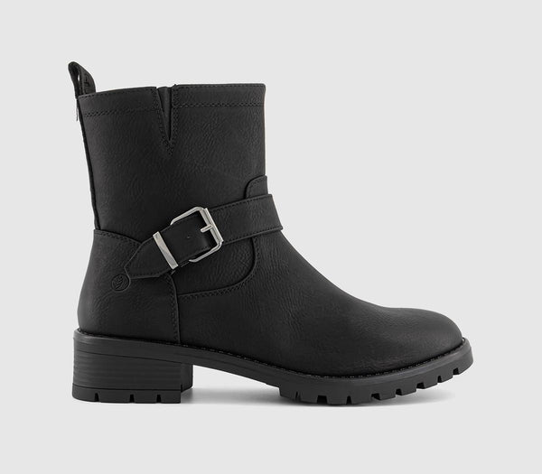 Womens EARTHADDICT Iris Buckle Detail Ankle Boots Black