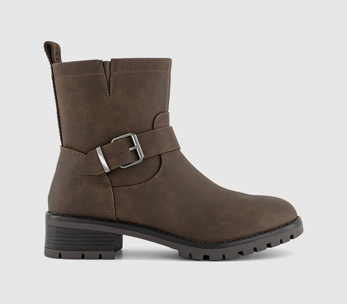 Womens EARTHADDICT Iris Buckle Detail Ankle Boot Brown