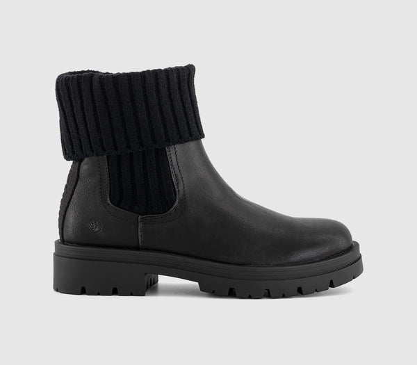 Womens EARTHADDICT Orchid Folded Cuff Chelsea Boots Black