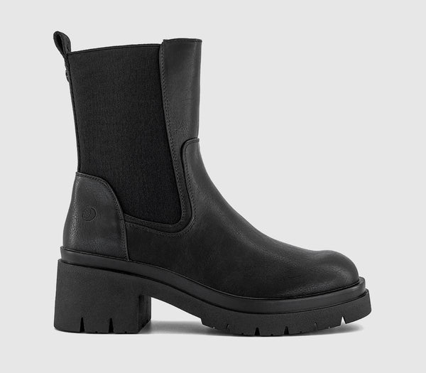 Womens Earth Addict Violet Platform Elastic Boots Black