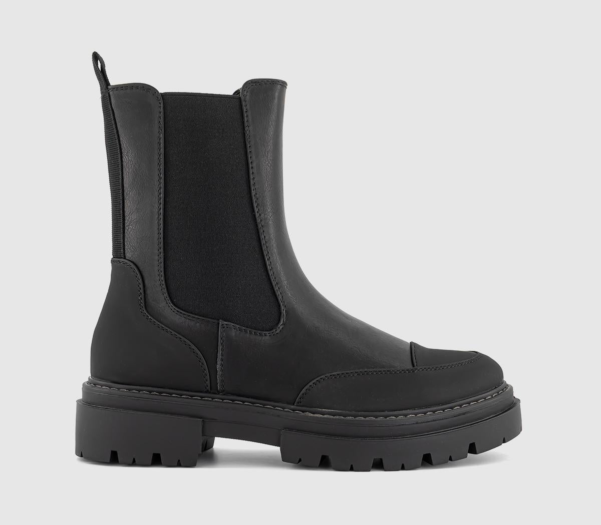 Womens OFFICE Adda Chunky Toe Cap Ankle Boots Black