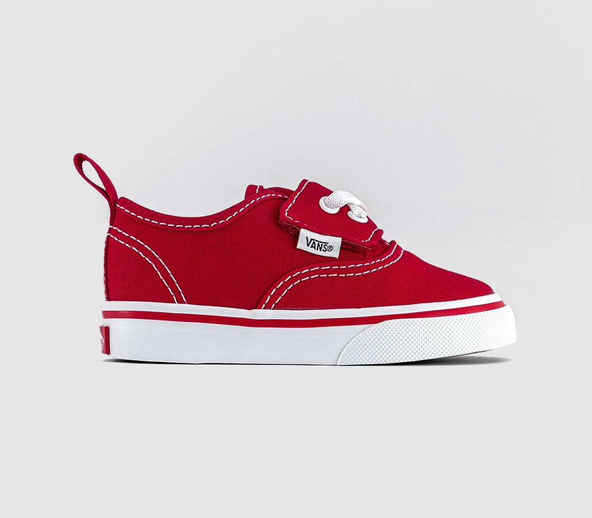 Kids Vans Authentic Elastic V Toddler Trainers Red