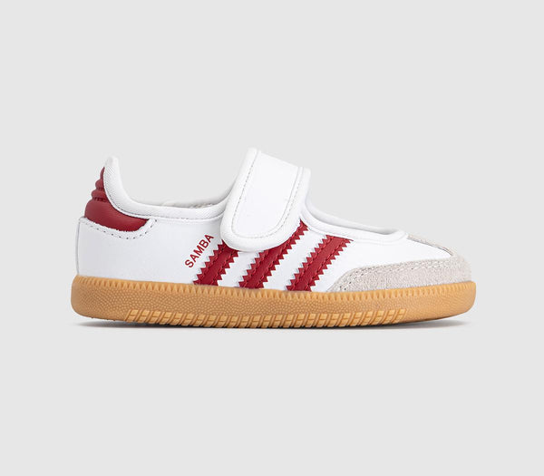 Kids adidas Samba Jane Infant Trainers White Team Victory Red Gum