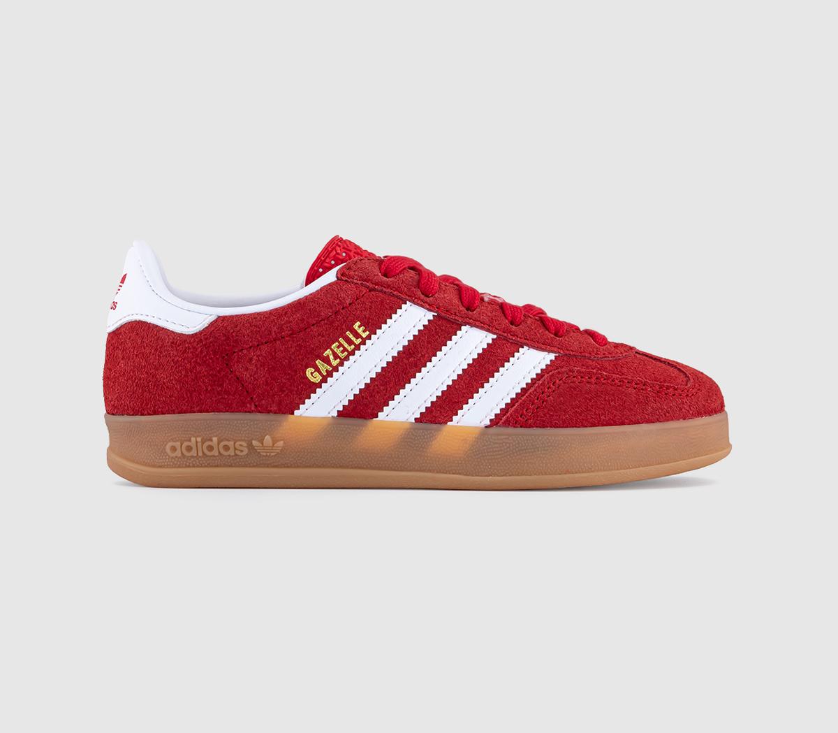 Kids adidas Gazelle Indoor Trainers Scarlet White Gum