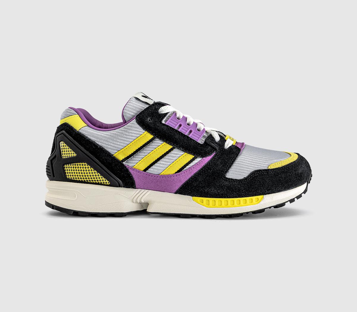adidas Zx 8000 MIG Trainers Core Black Semi Pulse Lilac Light Yellow