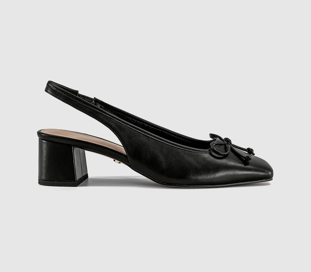 Womens OFFICE Monet Slingback Heeled Ballet Pumps Black