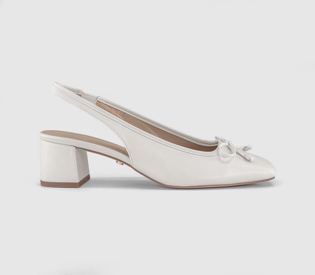 Womens OFFICE Monet Slingback Heeled Ballet Pumps White