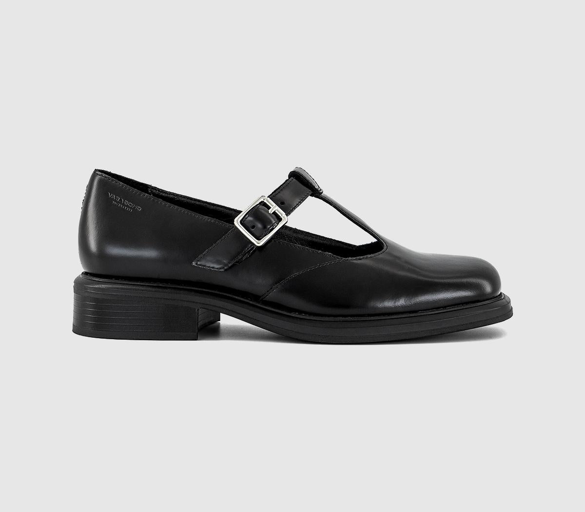 Womens Vagabond Shoemakers Ellis Tbar Mary Janes Black Polished