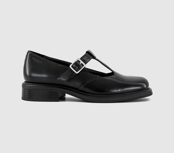 Womens Vagabond Shoemakers Ellis Tbar Mary Janes Black Polished