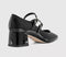 Womens OFFICE Mercy Double Strap Heeled Mary Janes Black Patent