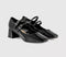 Womens OFFICE Mercy Double Strap Heeled Mary Janes Black Patent