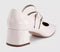 Womens OFFICE Mercy Double Strap Heeled Mary Janes Off White Patent