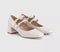 Womens OFFICE Mercy Double Strap Heeled Mary Janes Off White Patent