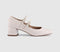 Womens OFFICE Mercy Double Strap Heeled Mary Janes Off White Patent