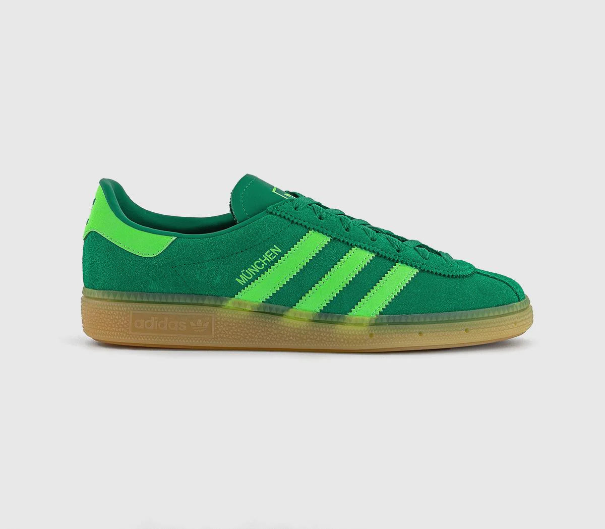 adidas Munchen Trainers Court Green Lime Burst Gum UK Size 4