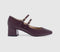 Womens OFFICE Mercy Double Strap Heeled Mary Janes Burgundy Patent