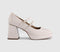 Womens OFFICE Haisley Platform Mary Jane Heels Cream Patent