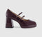 Womens OFFICE Haisley Platform Mary Jane Heels Burgundy Patent