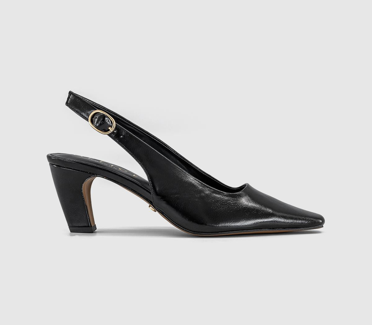 Womens OFFICE Monaco Chisel Toe Slingback Court Heels Black