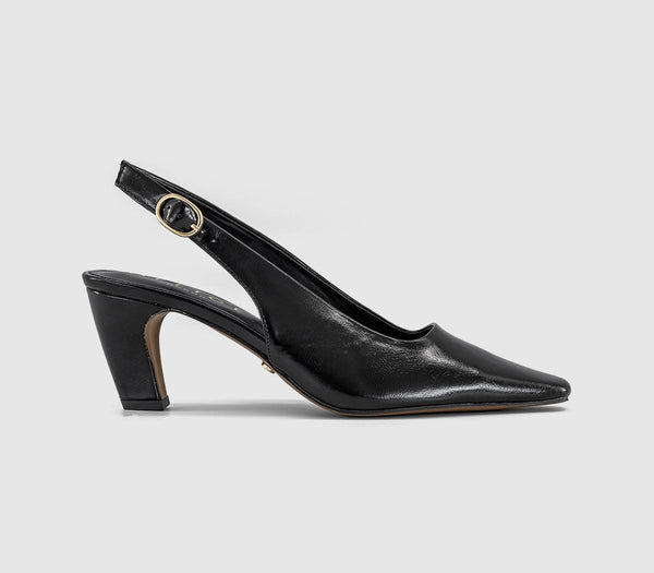 Womens OFFICE Monaco Chisel Toe Slingback Court Heels Black