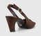 Womens OFFICE Monaco Chisel Toe Slingback Court Heels Brown Faux Suede