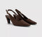 Womens OFFICE Monaco Chisel Toe Slingback Court Heels Brown Faux Suede