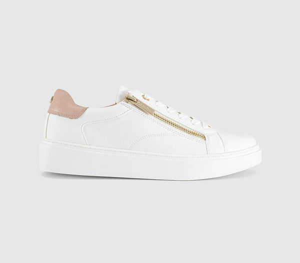 OFFICE Tonic Zip Detail Lace Up Trainers White