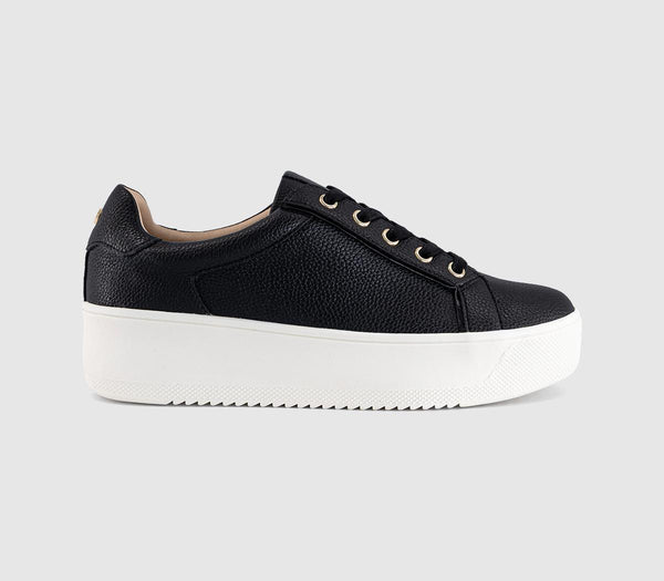 OFFICE Twister Lace Up Platform Trainers Black