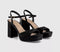 Womens OFFICE Helix Two Part Platform Heeled Sandals Black Faux Suede