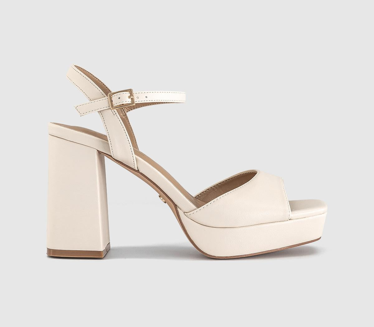 Womens OFFICE Helix Two Part Platform Heeled Sandals Off White