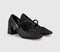 Womens OFFICE Mara Basket Weave Heeled Mary Janes Black