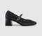 Womens OFFICE Mara Basket Weave Heeled Mary Janes Black